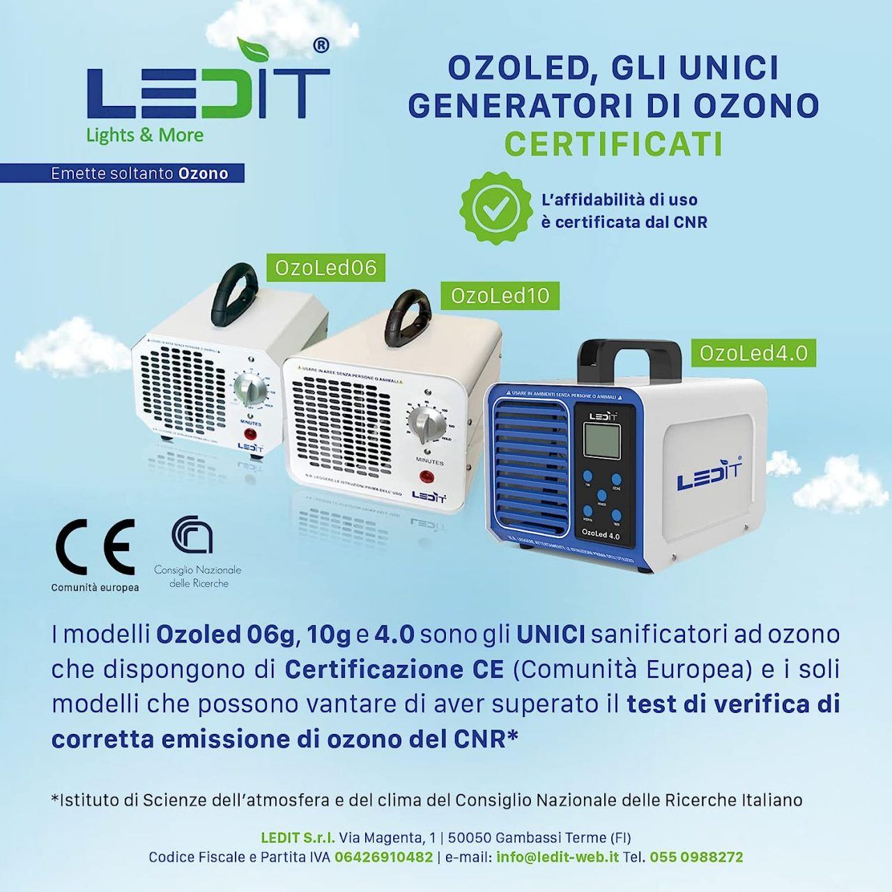 i sanificatori ad ozono ledit sono gli unici certificati sul mercato